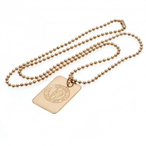 Chelsea FC Gold Plated Dog Tag &amp; Chain