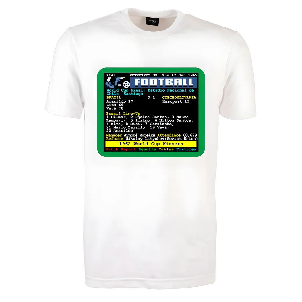 1962 World Cup Final Brazil v Czech Retrotext T-Shirt