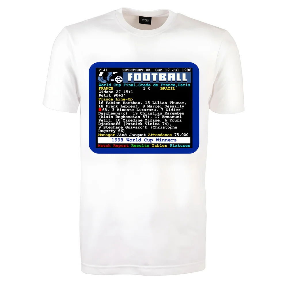 1998 World Cup Final France v Brazil Retrotext T-Shirt