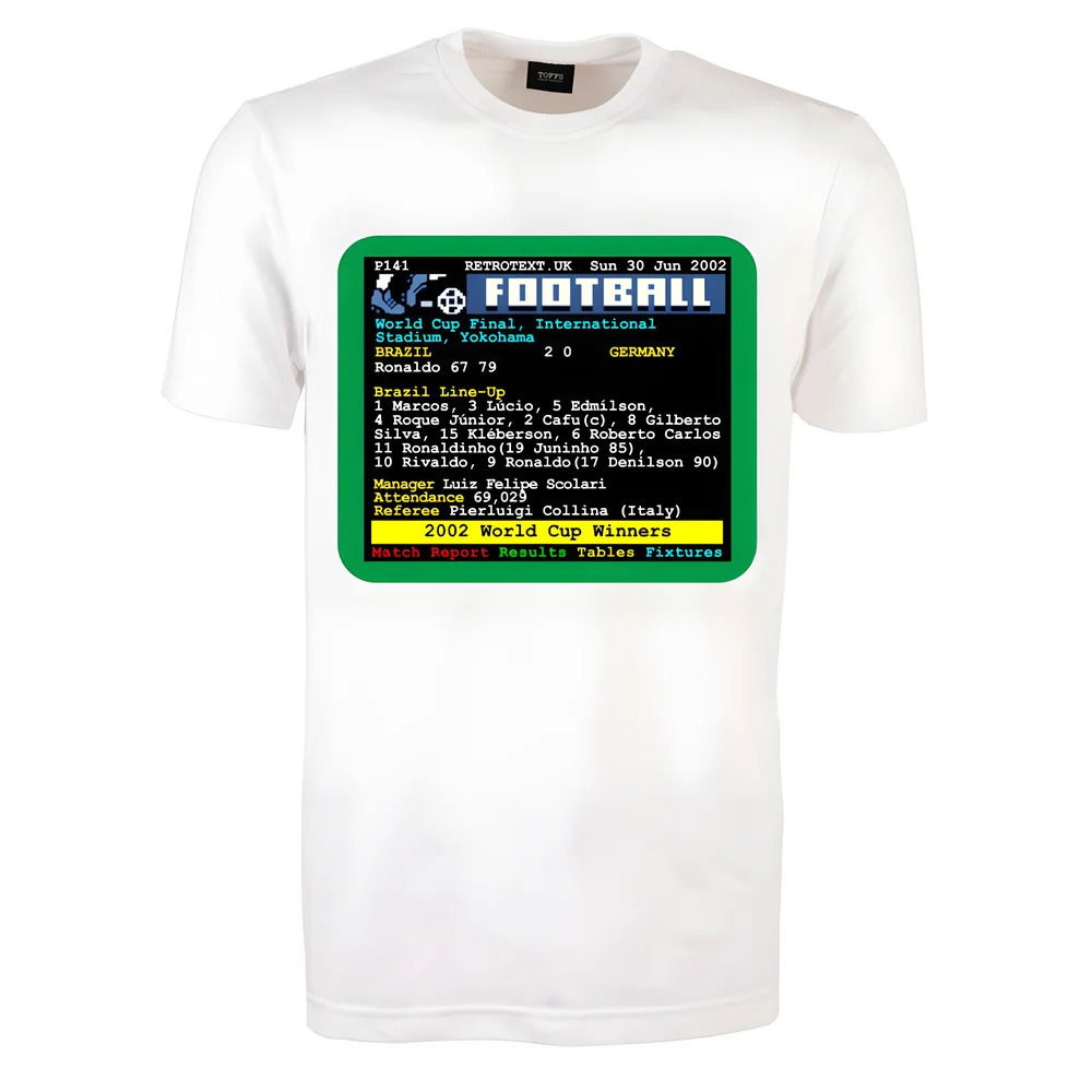 2002 World Cup Final Brazil v Germany Retrotext T-Shirt