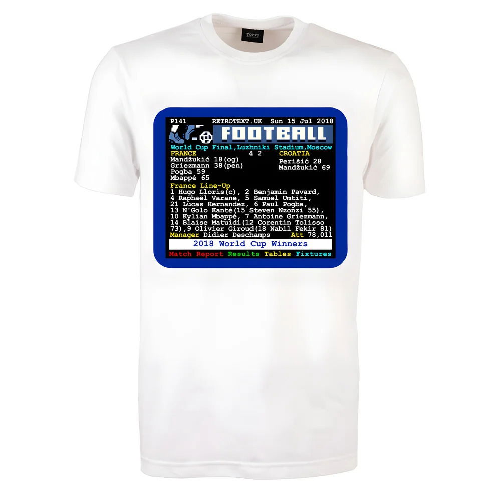 2018 World Cup Final France v Croatia Retrotext T-Shirt