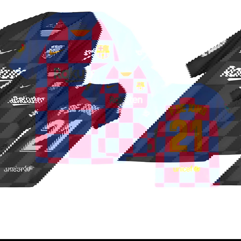 2019-2020 Barcelona Home Nike Shirt (Kids) (F.De Jong 21)