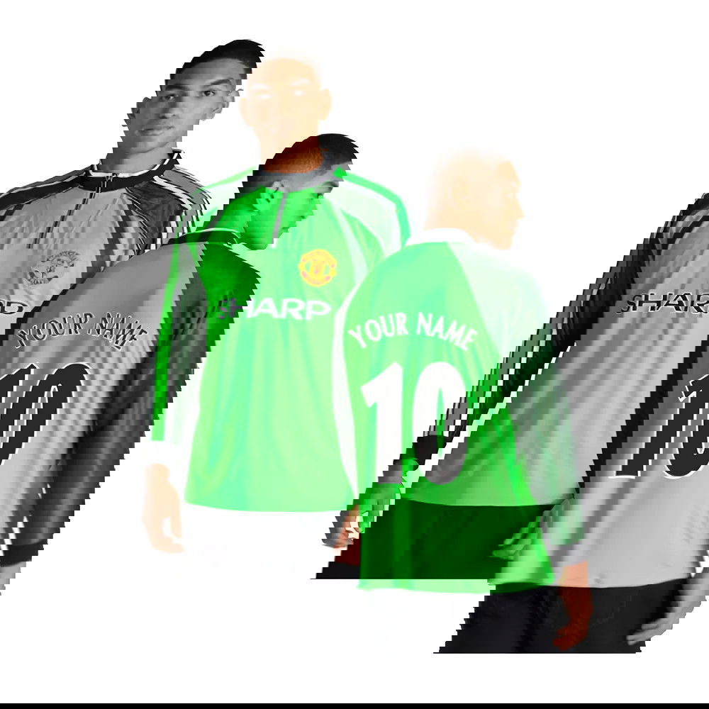 1998-1999 Manchester United Retro Goalkeeper Jersey (Green) (Your Name)