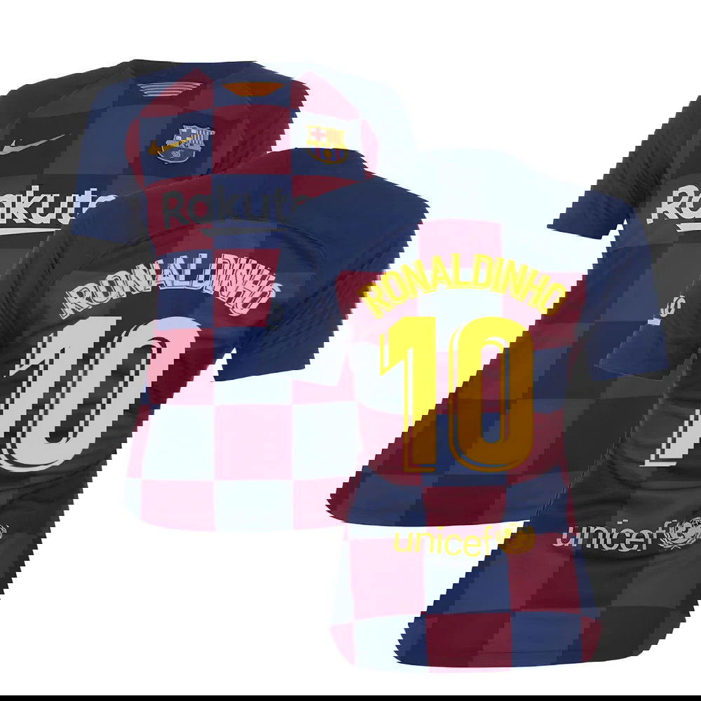 2019-2020 Barcelona Home Nike Ladies Shirt (RONALDINHO 10)
