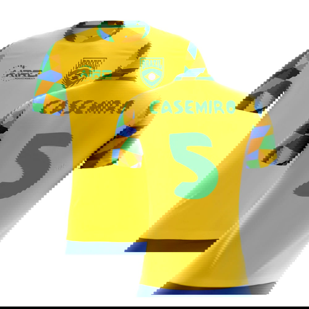 2025-2026 Brazil Home Concept Football Shirt (Casemiro 5) - Kids