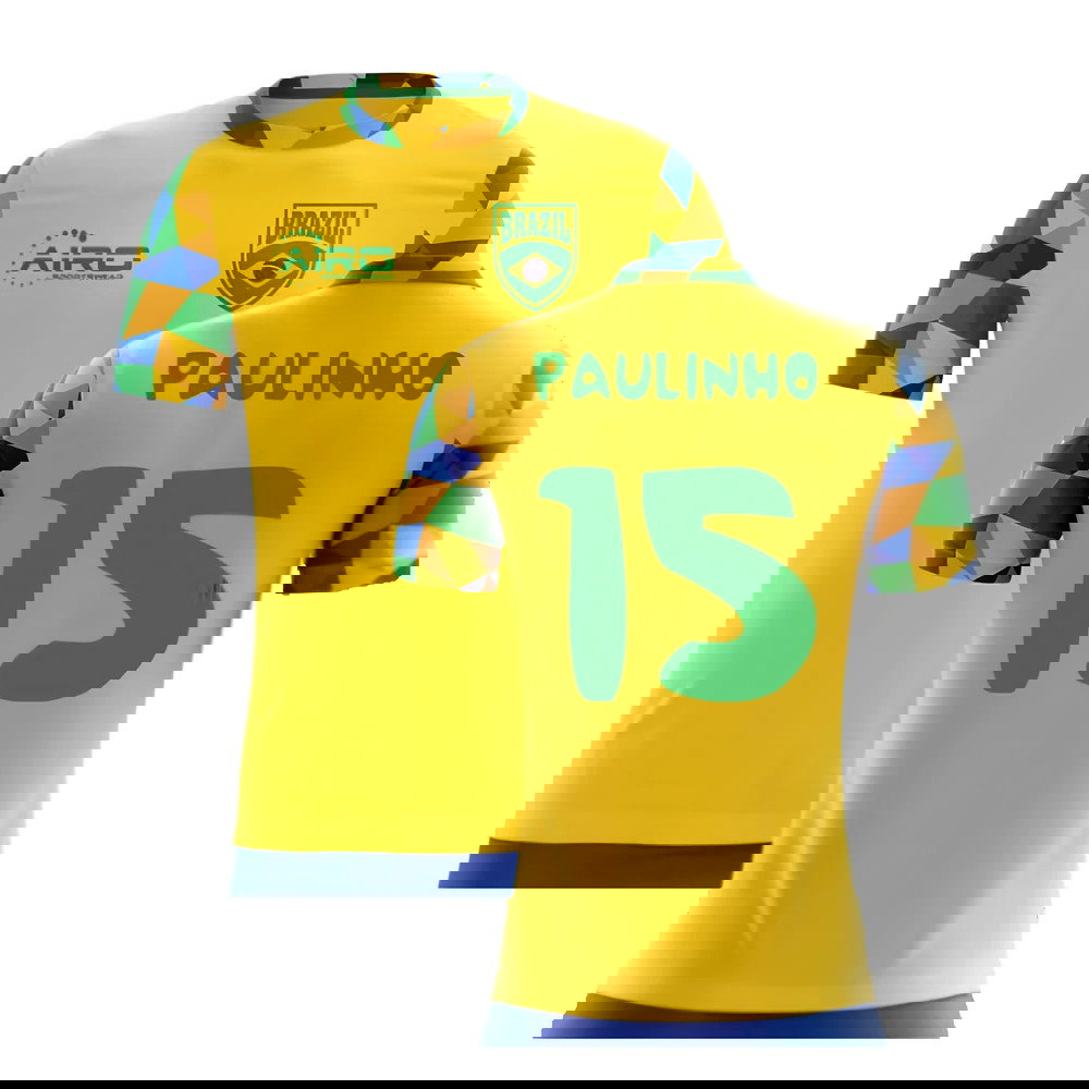 2025-2026 Brazil Home Concept Football Shirt (Paulinho 15) - Kids