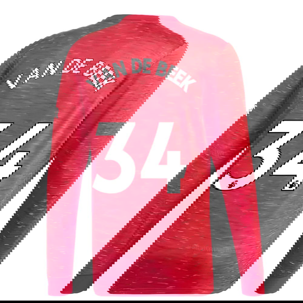 2020-2021 Man Utd Adidas Home Long Sleeve Shirt (VAN DE BEEK 34)