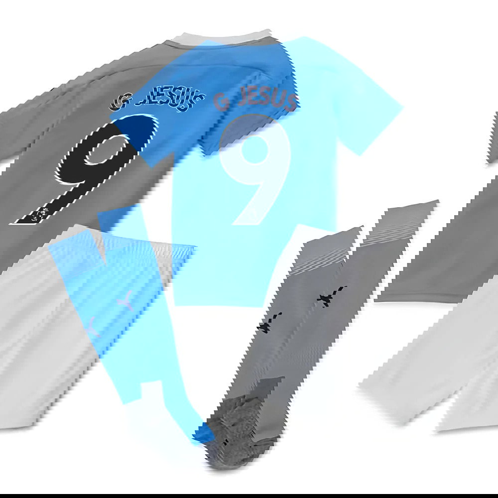 2020-2021 Manchester City Home Little Boys Mini Kit (G JESUS 9)