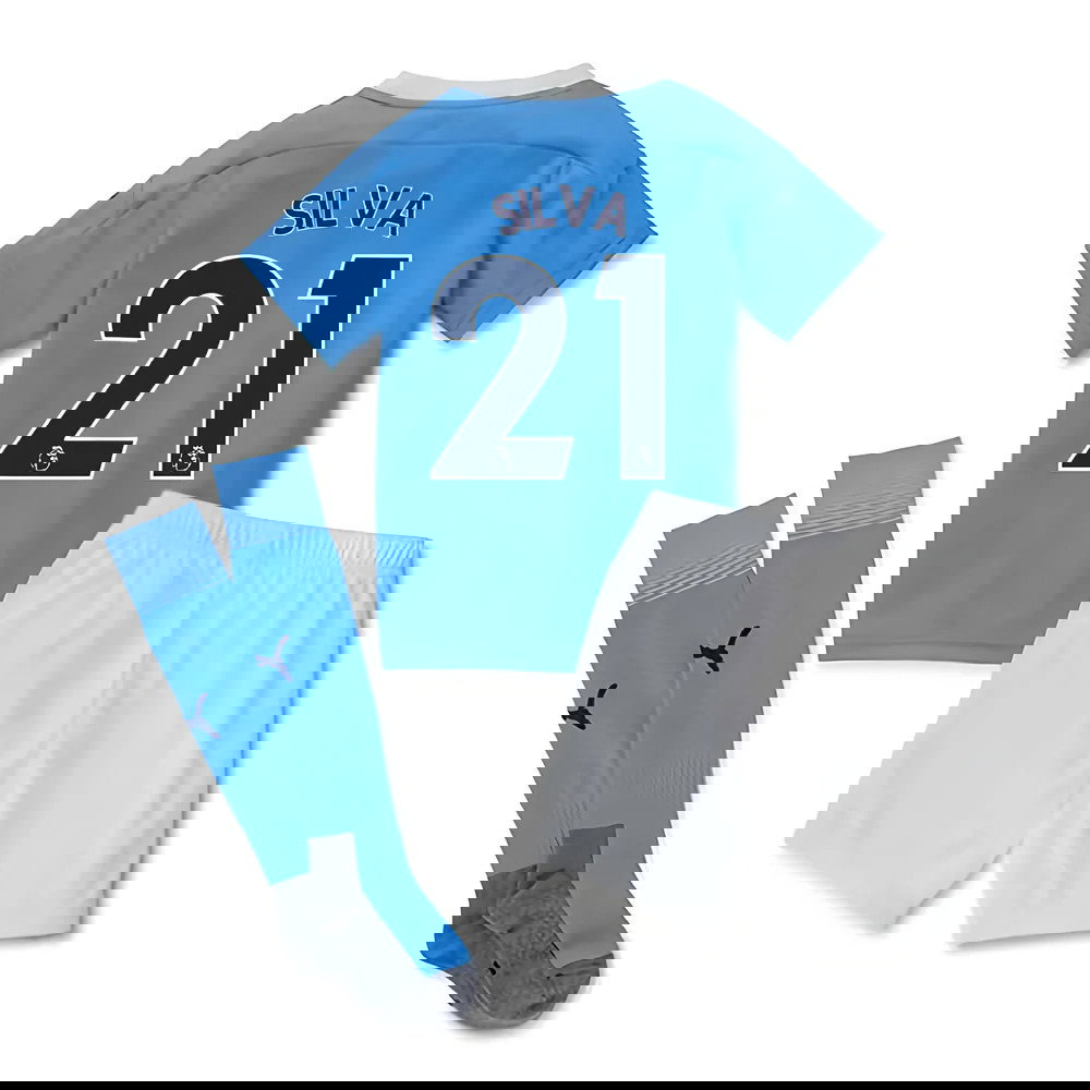 2020-2021 Manchester City Home Little Boys Mini Kit (SILVA 21)