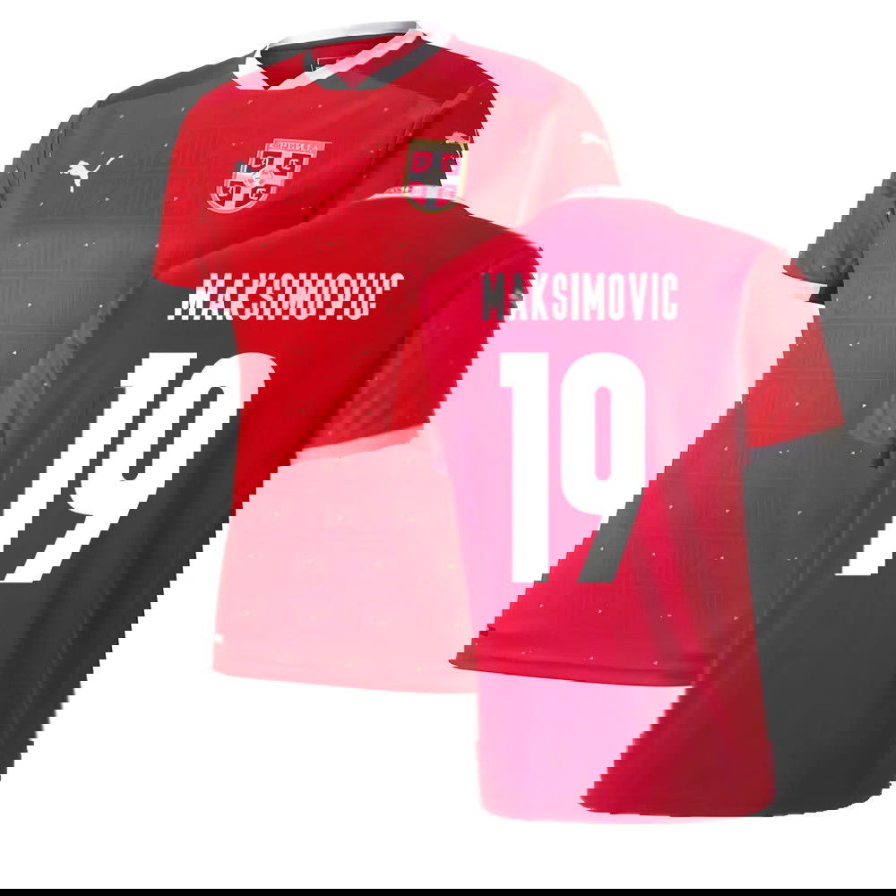 2020-2021 Serbia Home Puma Football Shirt (MAKSIMOVIC 19)