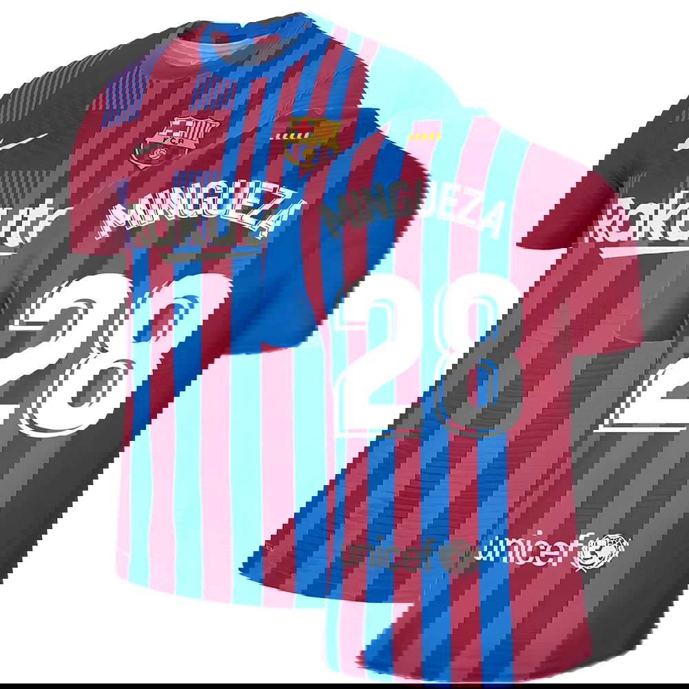 2021-2022 Barcelona Vapor Match Home Shirt (MINGUEZA 28)
