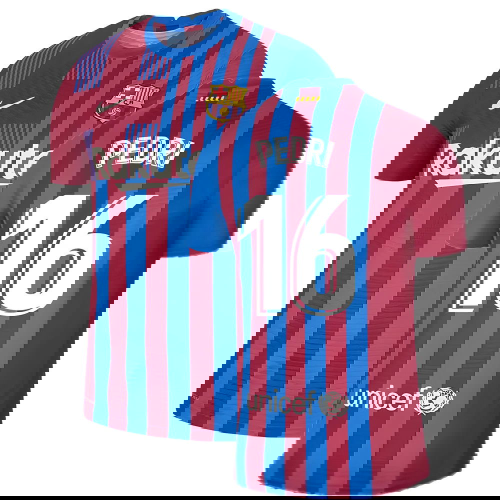 2021-2022 Barcelona Vapor Match Home Shirt (PEDRI 16)