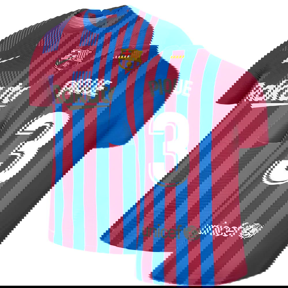 2021-2022 Barcelona Vapor Match Home Shirt (PIQUE 3)