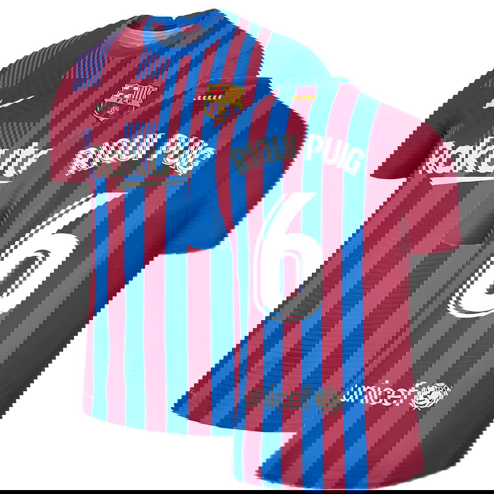 2021-2022 Barcelona Vapor Match Home Shirt (RIQUI PUIG 6)