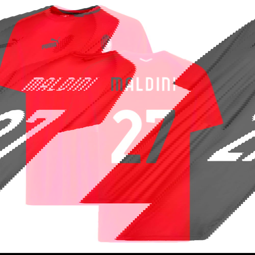 2022-2023 AC Milan Casuals Tee (Red) (MALDINI 27)
