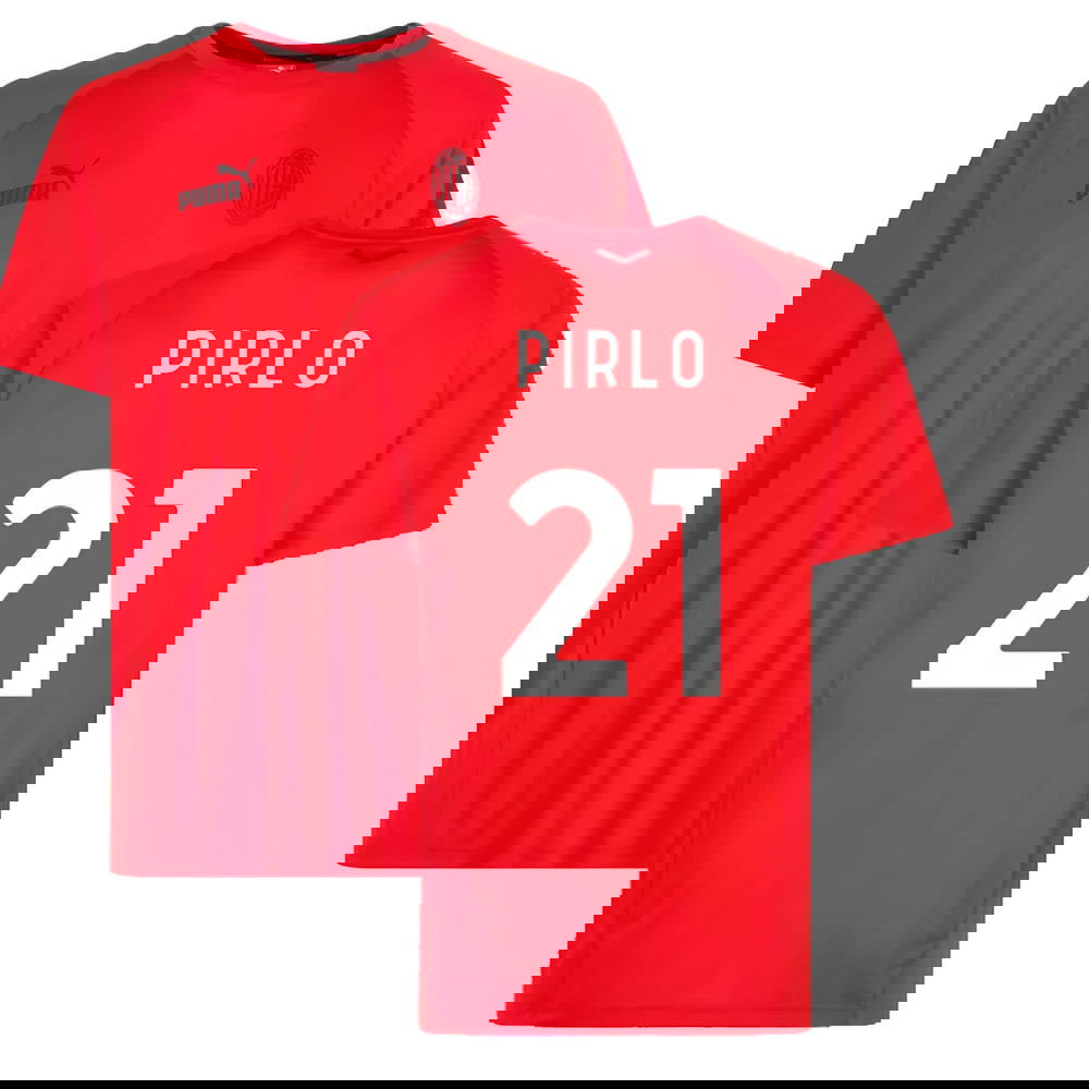 2022-2023 AC Milan Casuals Tee (Red) (PIRLO 21)