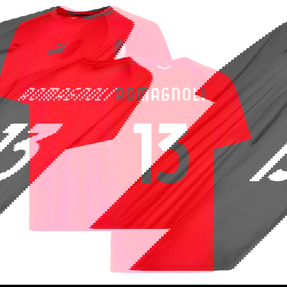 2022-2023 AC Milan Casuals Tee (Red) (ROMAGNOLI 13)
