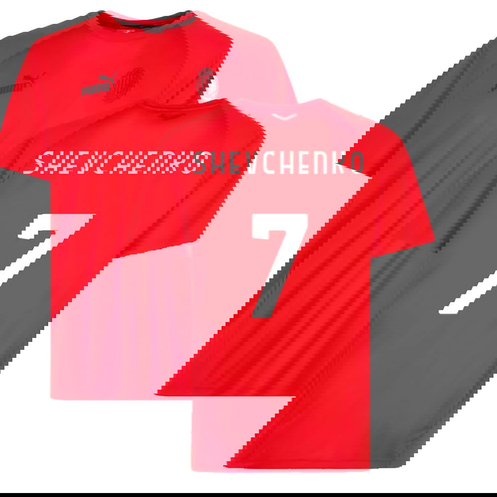 2022-2023 AC Milan Casuals Tee (Red) (SHEVCHENKO 7)