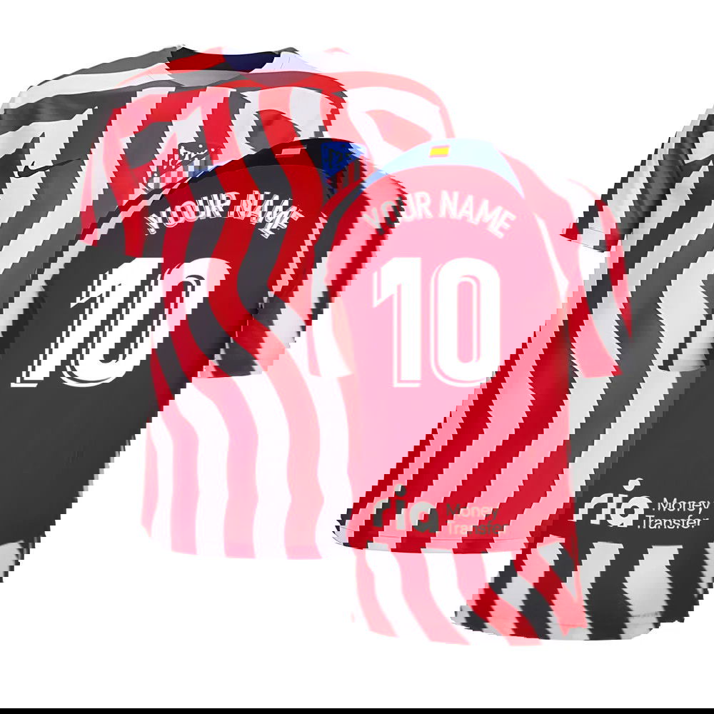 2022-2023 Atletico Madrid Home Player Issue Jersey (Your Name)