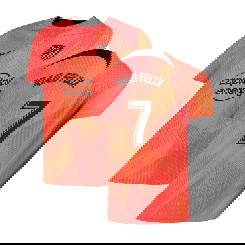 2022-2023 Atletico Madrid Pre-Match Training Shirt (Laser Crimson) (JOAO FELIX 7)