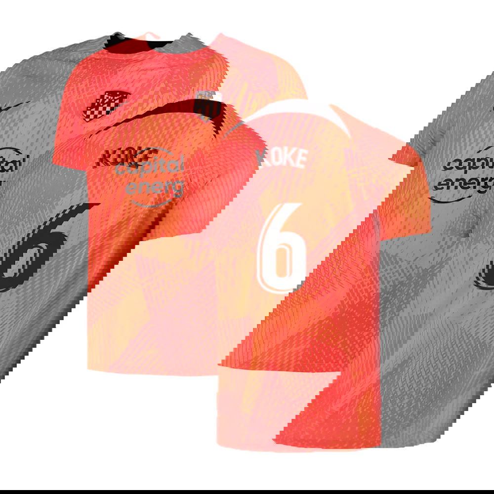 2022-2023 Atletico Madrid Pre-Match Training Shirt (Laser Crimson) (KOKE 6)