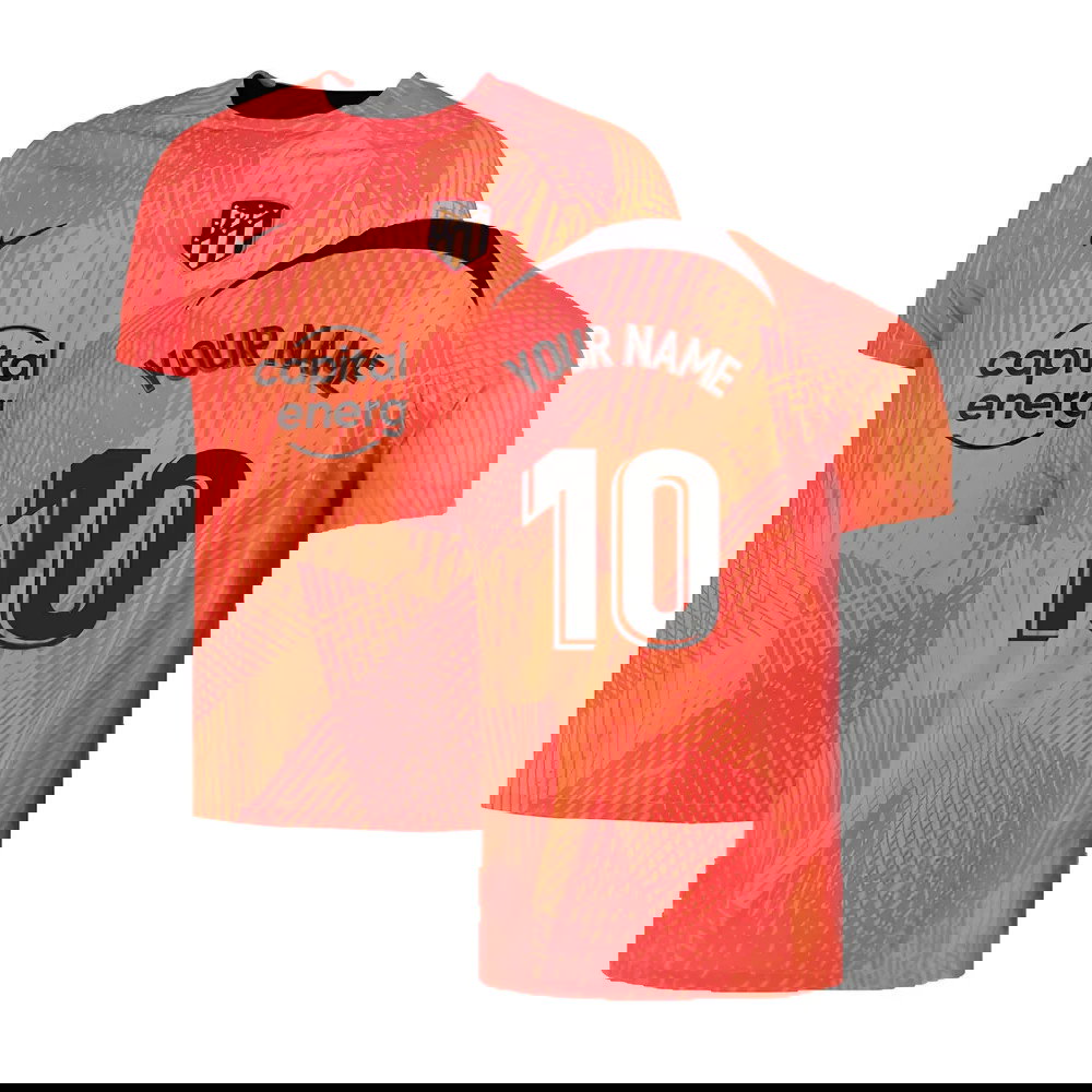 2022-2023 Atletico Madrid Pre-Match Training Shirt (Laser Crimson) (Your Name)