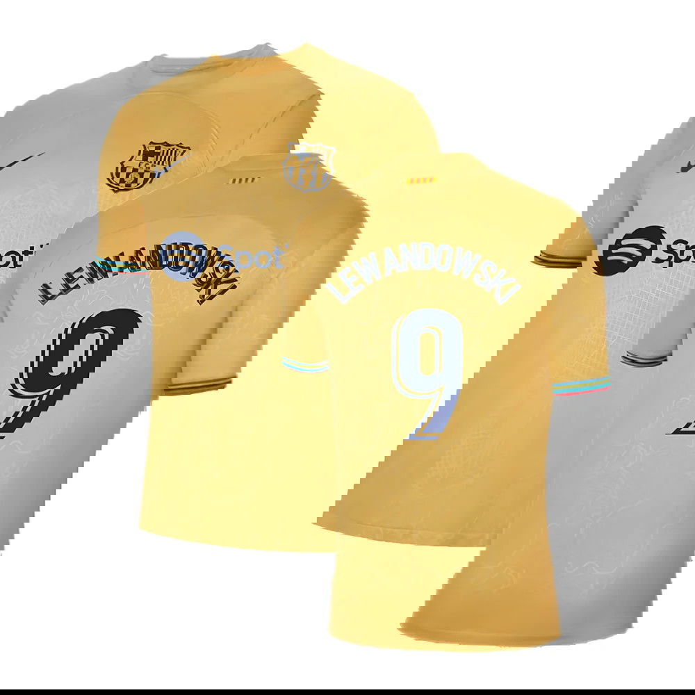 2022-2023 Barcelona Away Shirt (Sponsored) (LEWANDOWSKI 9)