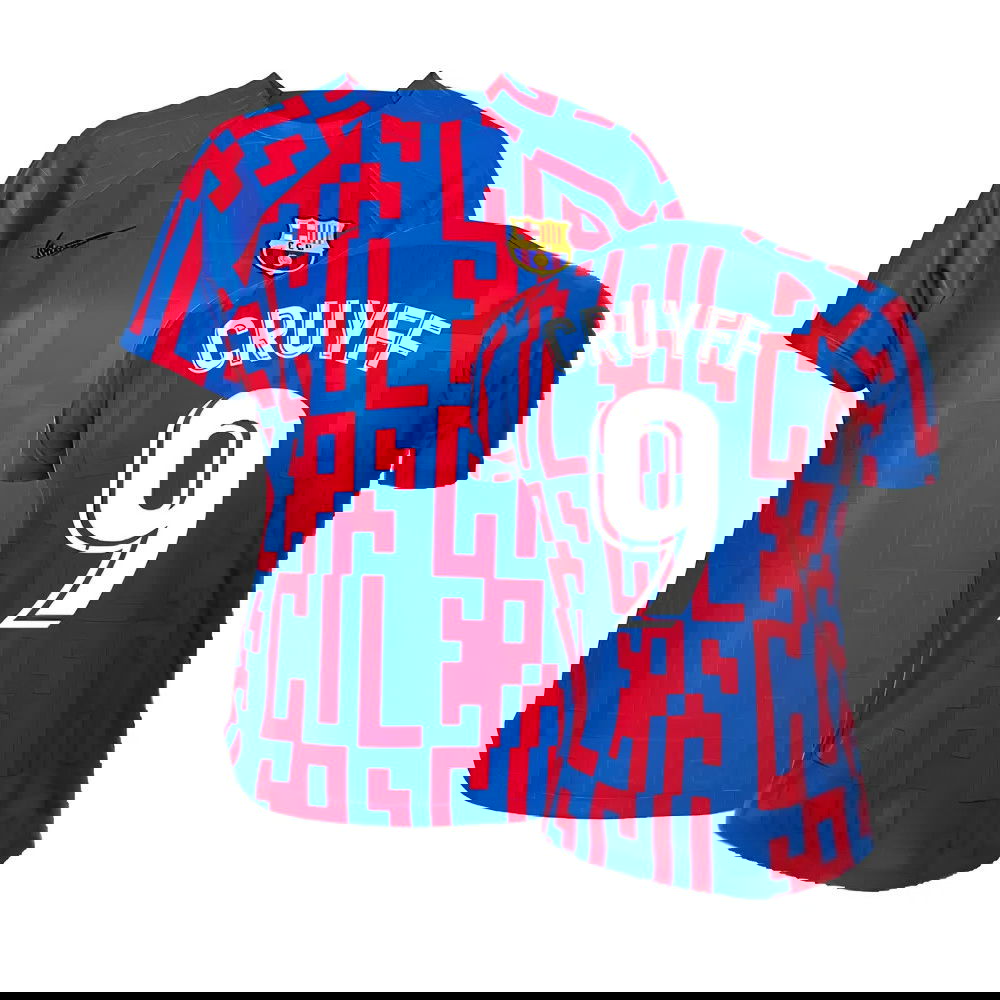 2022-2023 Barcelona Pre-Match Training Shirt (Blue) - Ladies (CRUYFF 9)