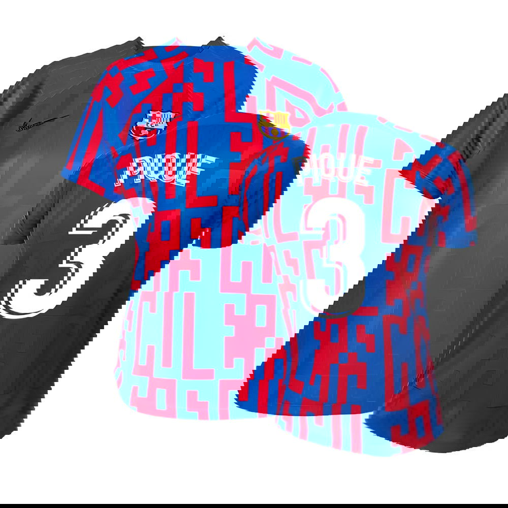 2022-2023 Barcelona Pre-Match Training Shirt (Blue) - Ladies (PIQUE 3)