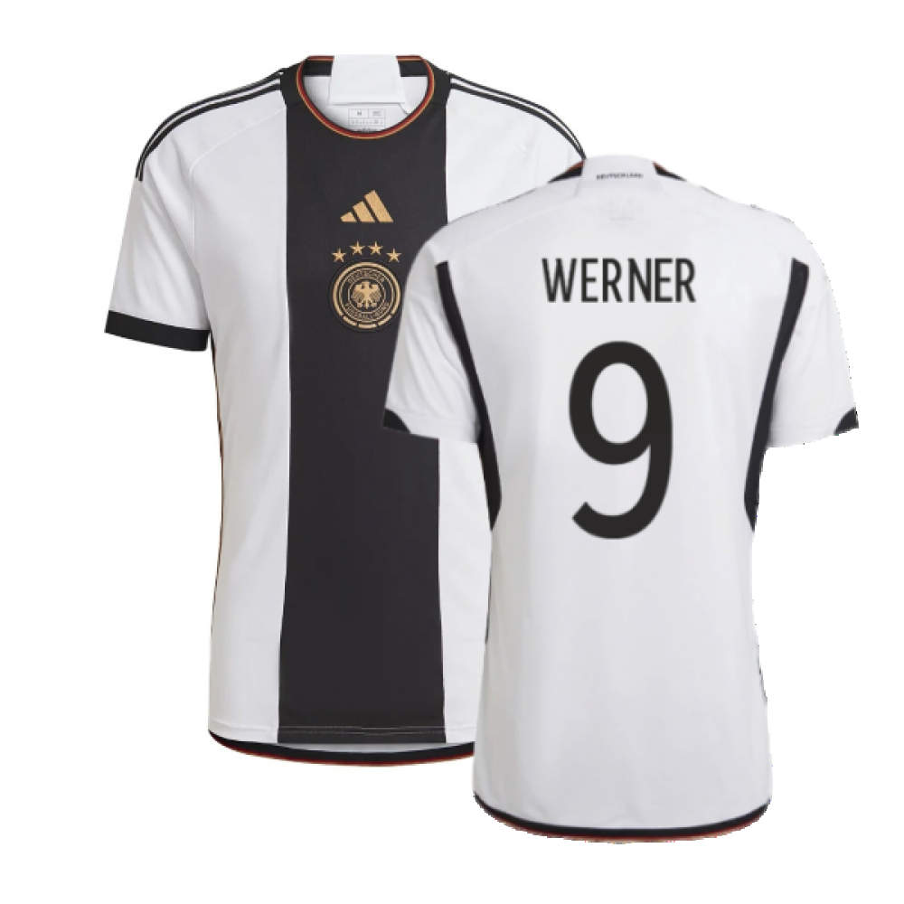 Germany Men's Adidas White 2022-2023 Home Shirt (Werner 9)