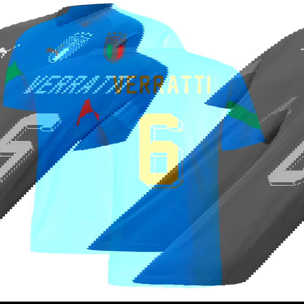 2022-2023 Italy Player Training Jersey (Blue) (VERRATTI 6)