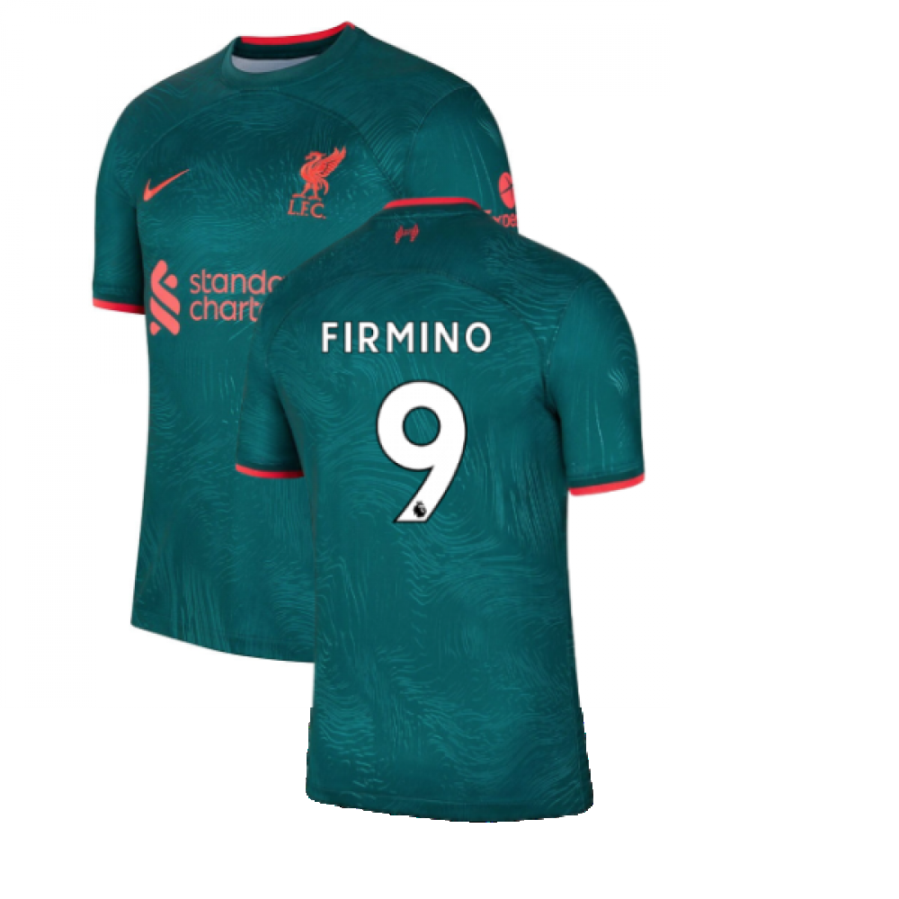 Men's Football Shirt Green 2022-2023 Liverpool Third Firmino 9