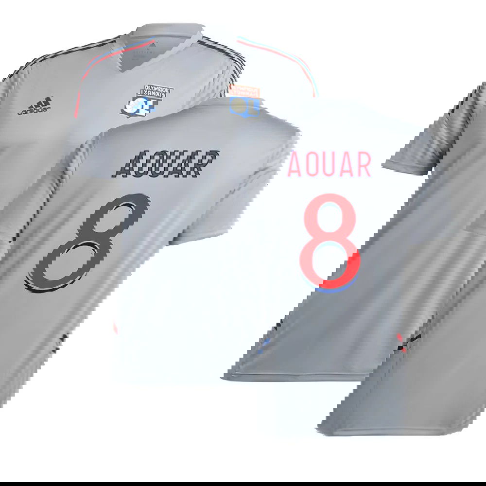 2022-2023 Olympique Lyon Training Jersey (Halo Silver) (AOUAR 8)