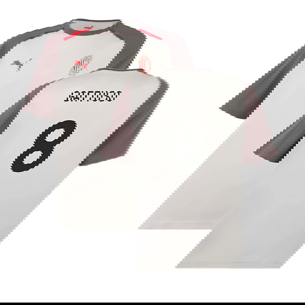 2023-2024 AC Milan Casuals Tee (Light Grey) (Gattuso 8)