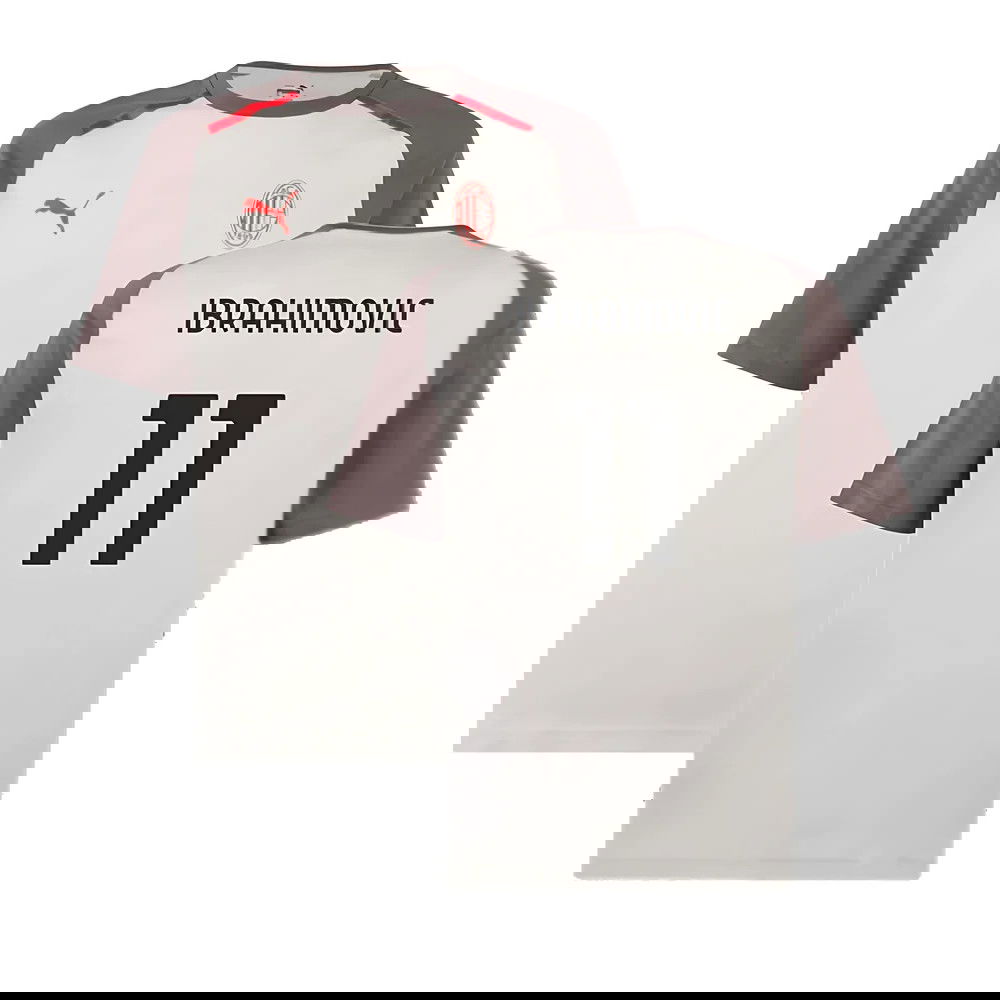 2023-2024 AC Milan Casuals Tee (Light Grey) (Ibrahimovic 11)