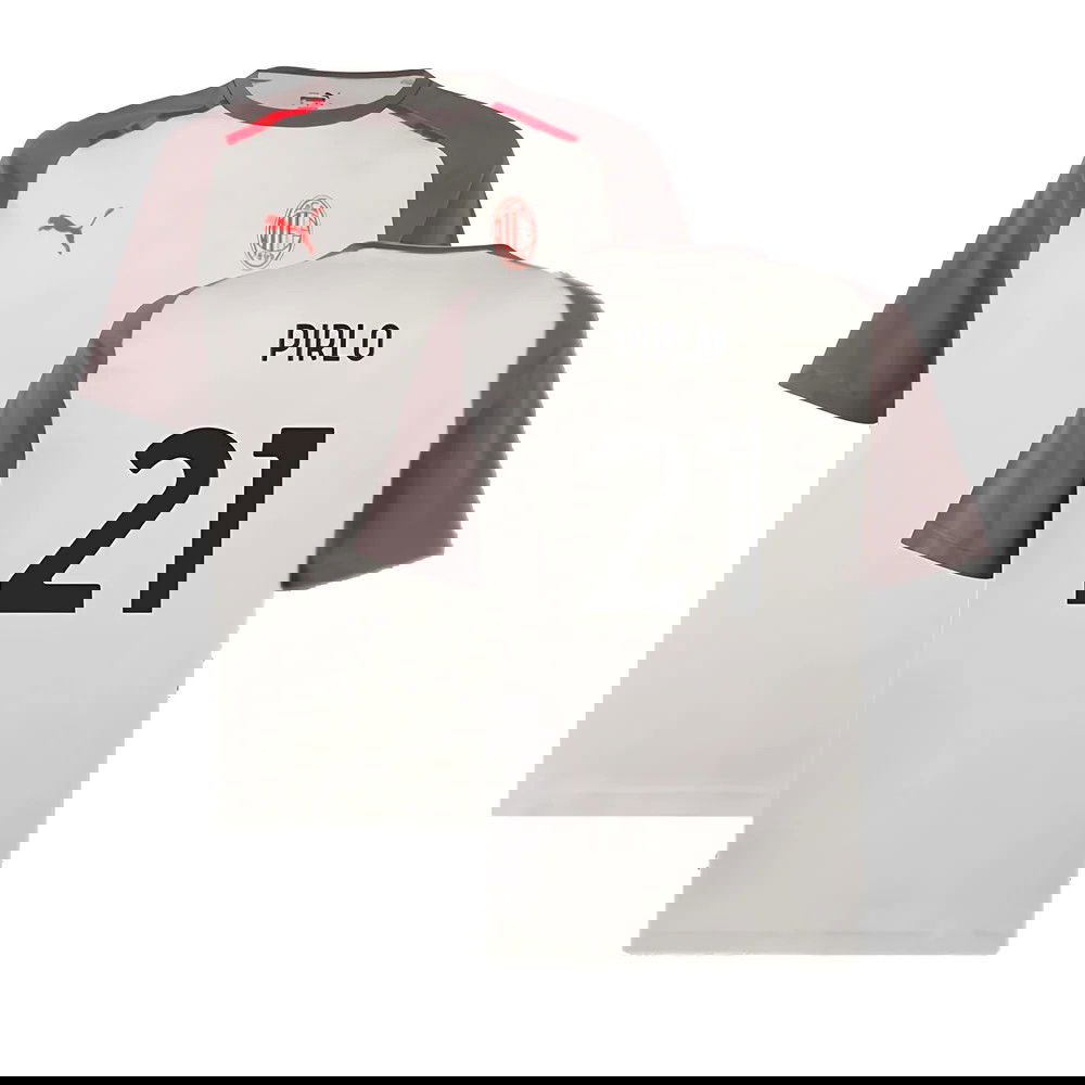 2023-2024 AC Milan Casuals Tee (Light Grey) (Pirlo 21)