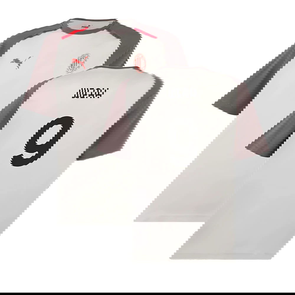 2023-2024 AC Milan Casuals Tee (Light Grey) (Weah 9)