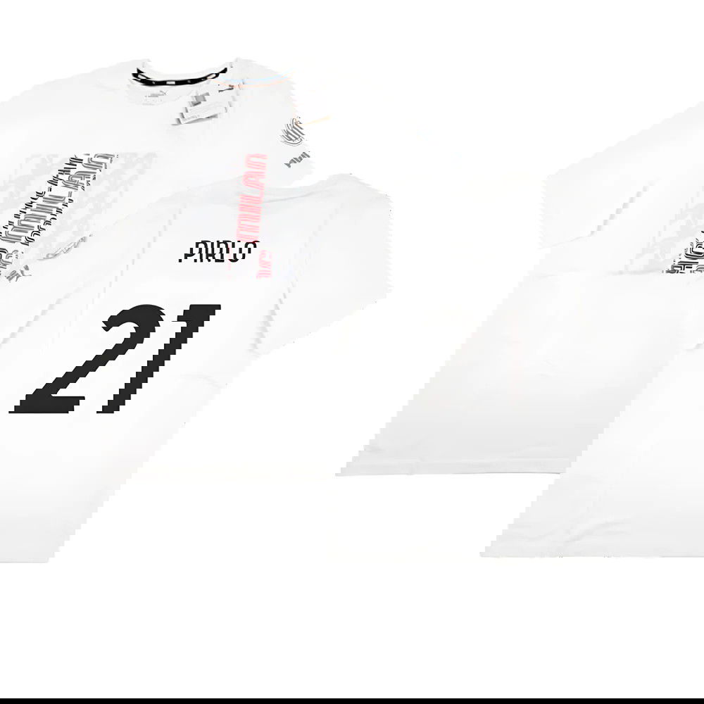 2023-2024 AC Milan FtblCore Graphic Tee (Grey) (Pirlo 21)