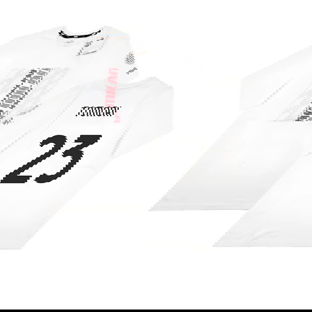 2023-2024 AC Milan FtblCore Graphic Tee (Grey) (Tomori 23)