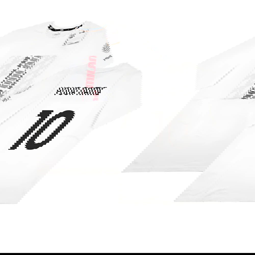 2023-2024 AC Milan FtblCore Graphic Tee (Grey) (Your Name)