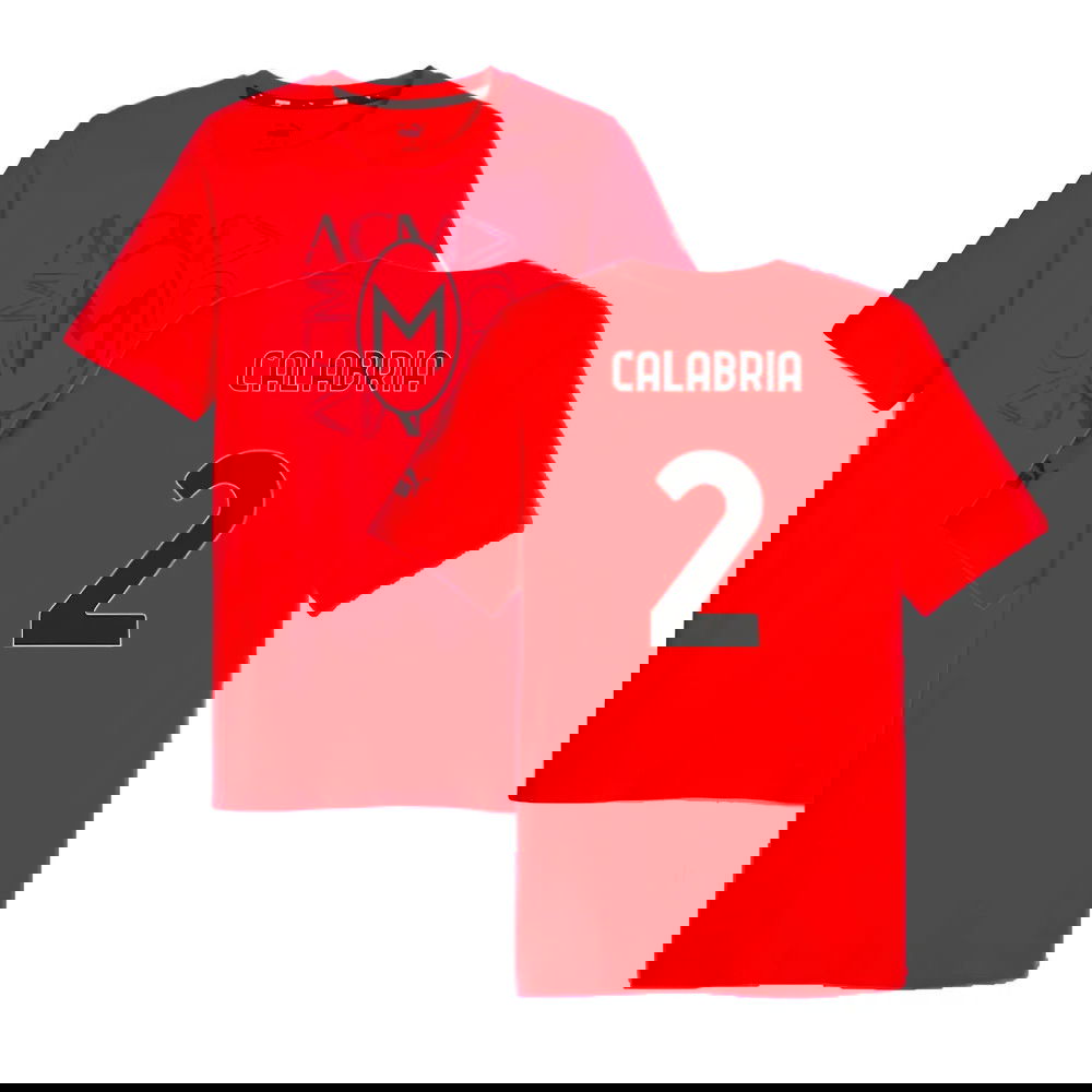 2023-2024 AC Milan FtblCore Graphic Tee (Red) (Calabria 2)