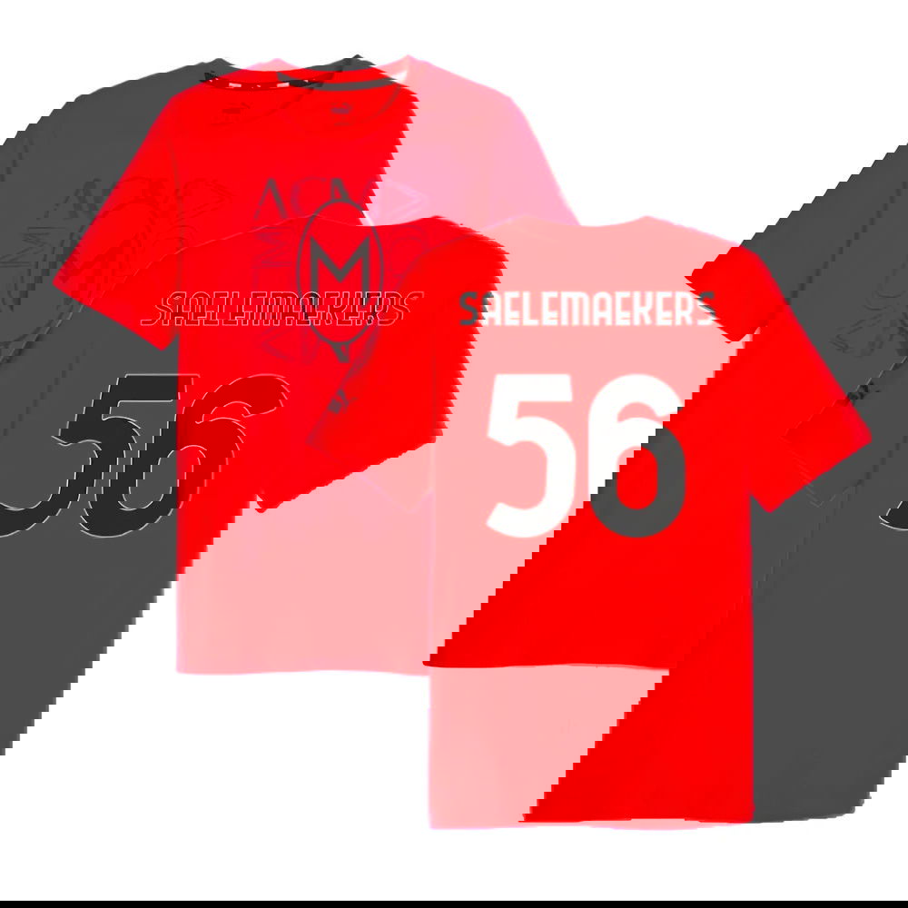 2023-2024 AC Milan FtblCore Graphic Tee (Red) (Saelemaekers 56)