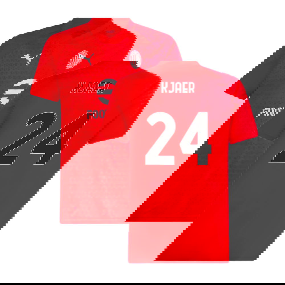 2023-2024 AC Milan Training Jersey (Red) (Kjaer 24)