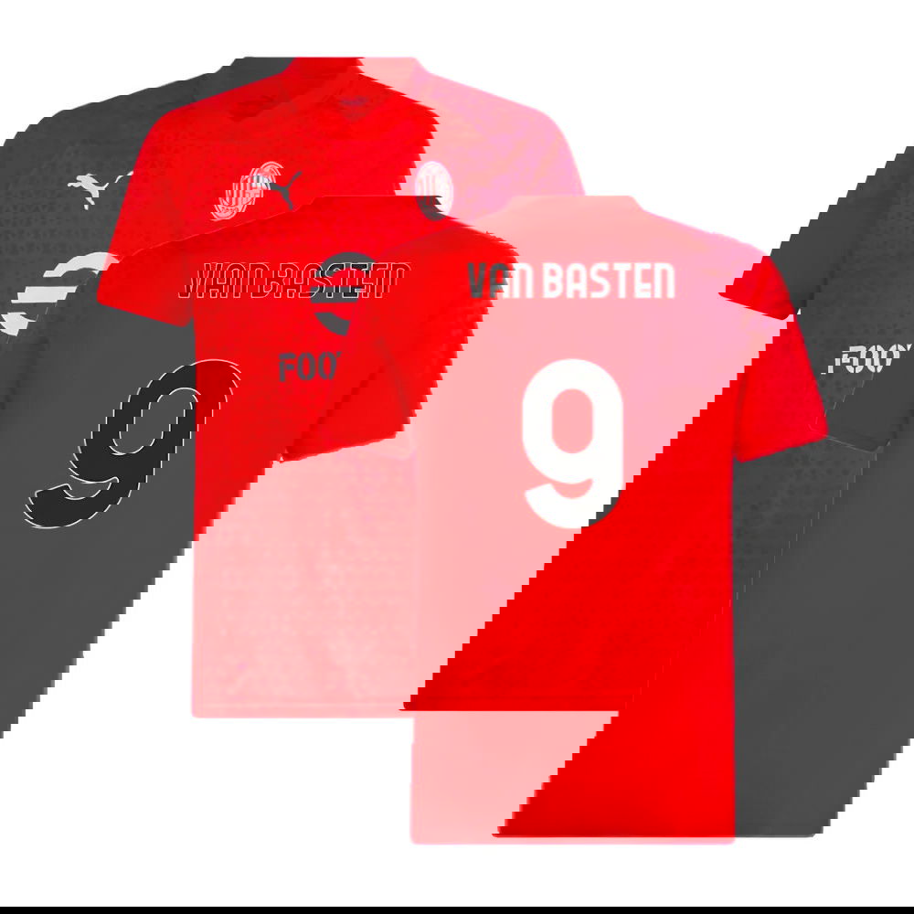 2023-2024 AC Milan Training Jersey (Red) (Van Basten 9)