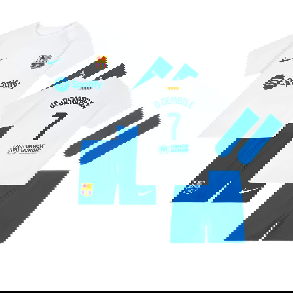 2023-2024 Barcelona Away Baby Kit (O Dembele 7)