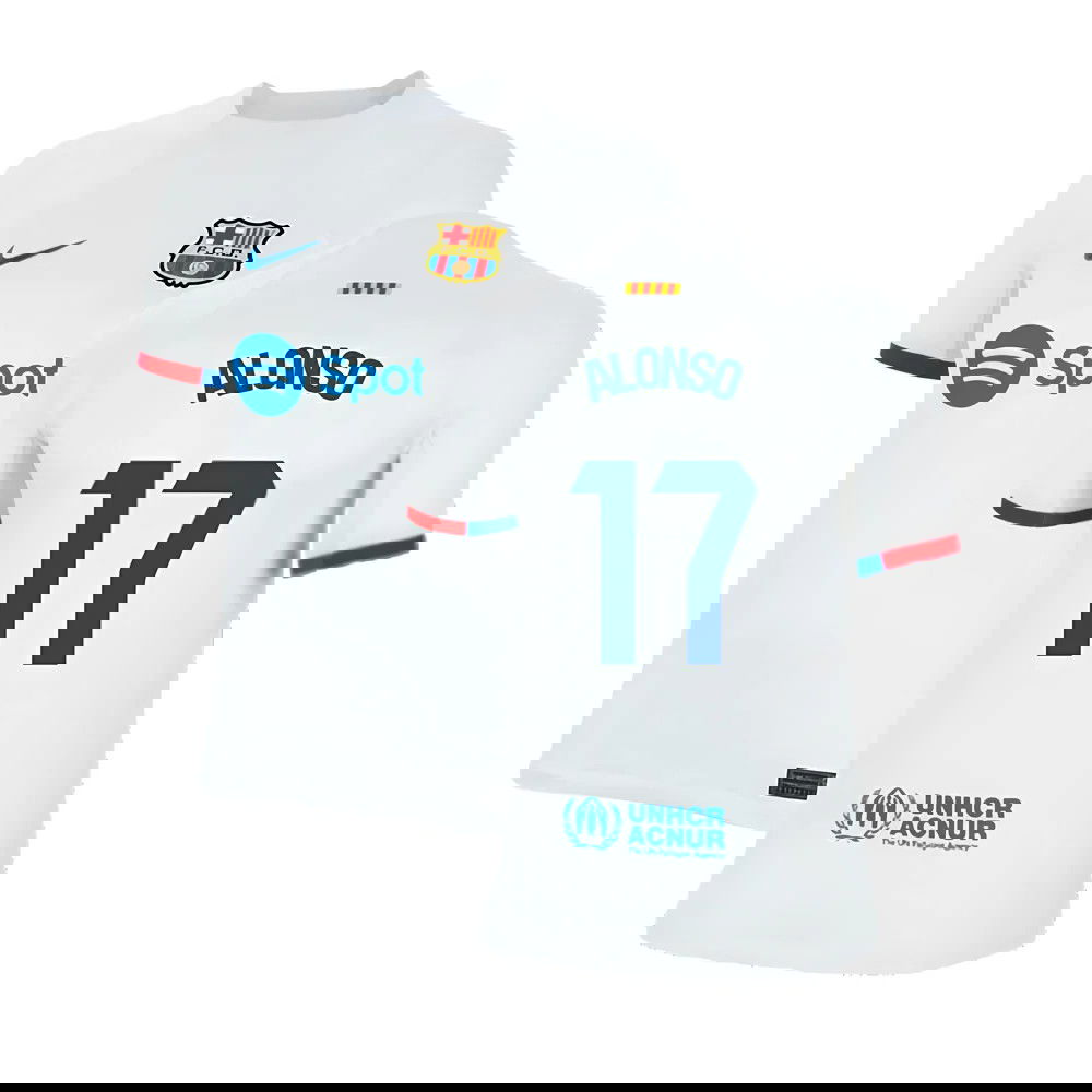 2023-2024 Barcelona Away Shirt (Kids) (Alonso 17)