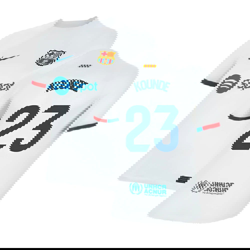 2023-2024 Barcelona Away Shirt (Kids) (Kounde 23)