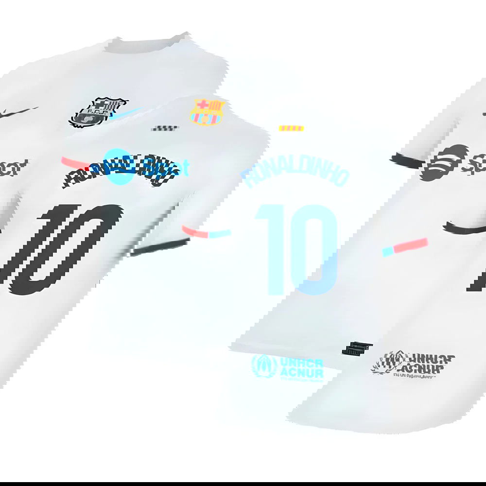 2023-2024 Barcelona Away Shirt (Kids) (Ronaldinho 10)