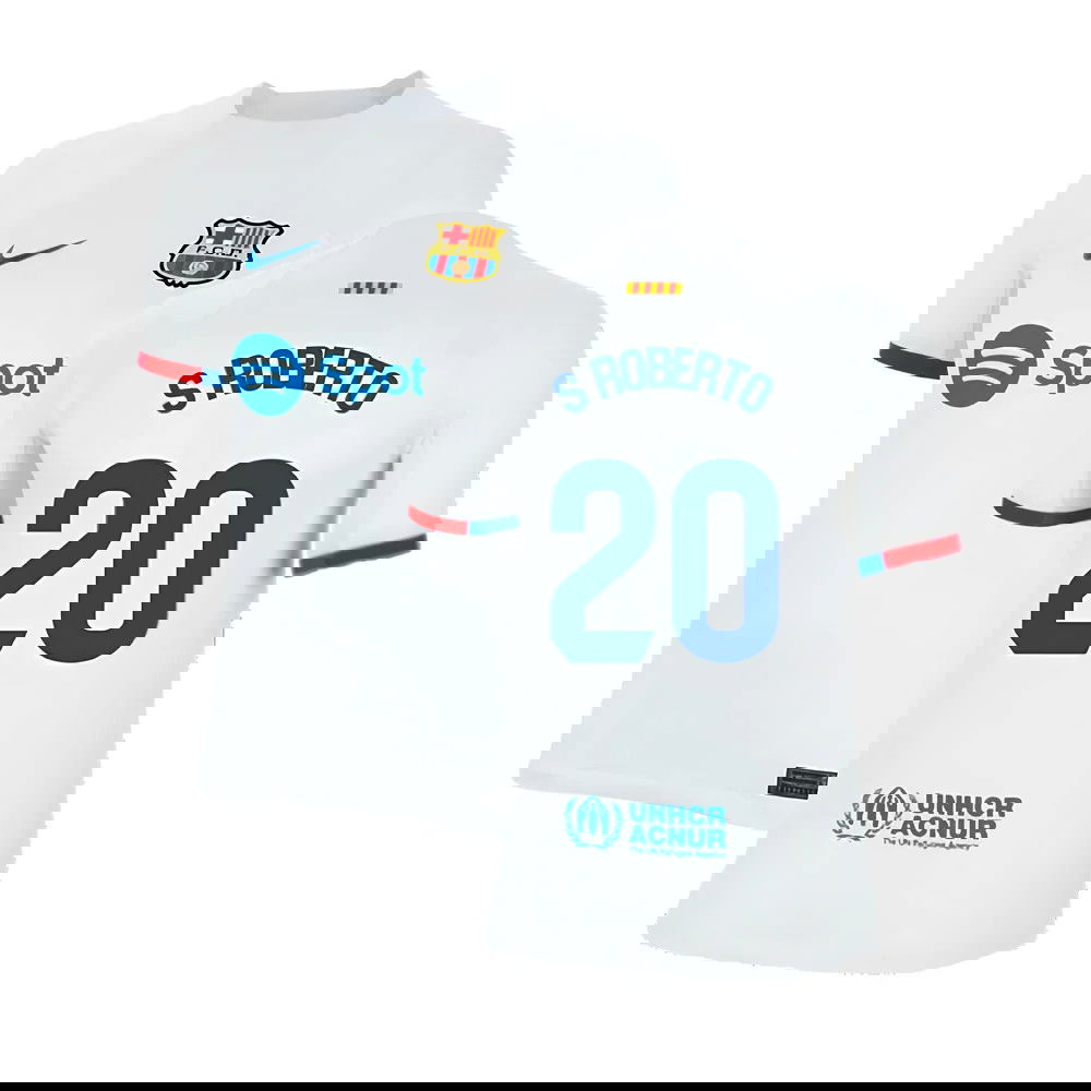 2023-2024 Barcelona Away Shirt (Kids) (S Roberto 20)
