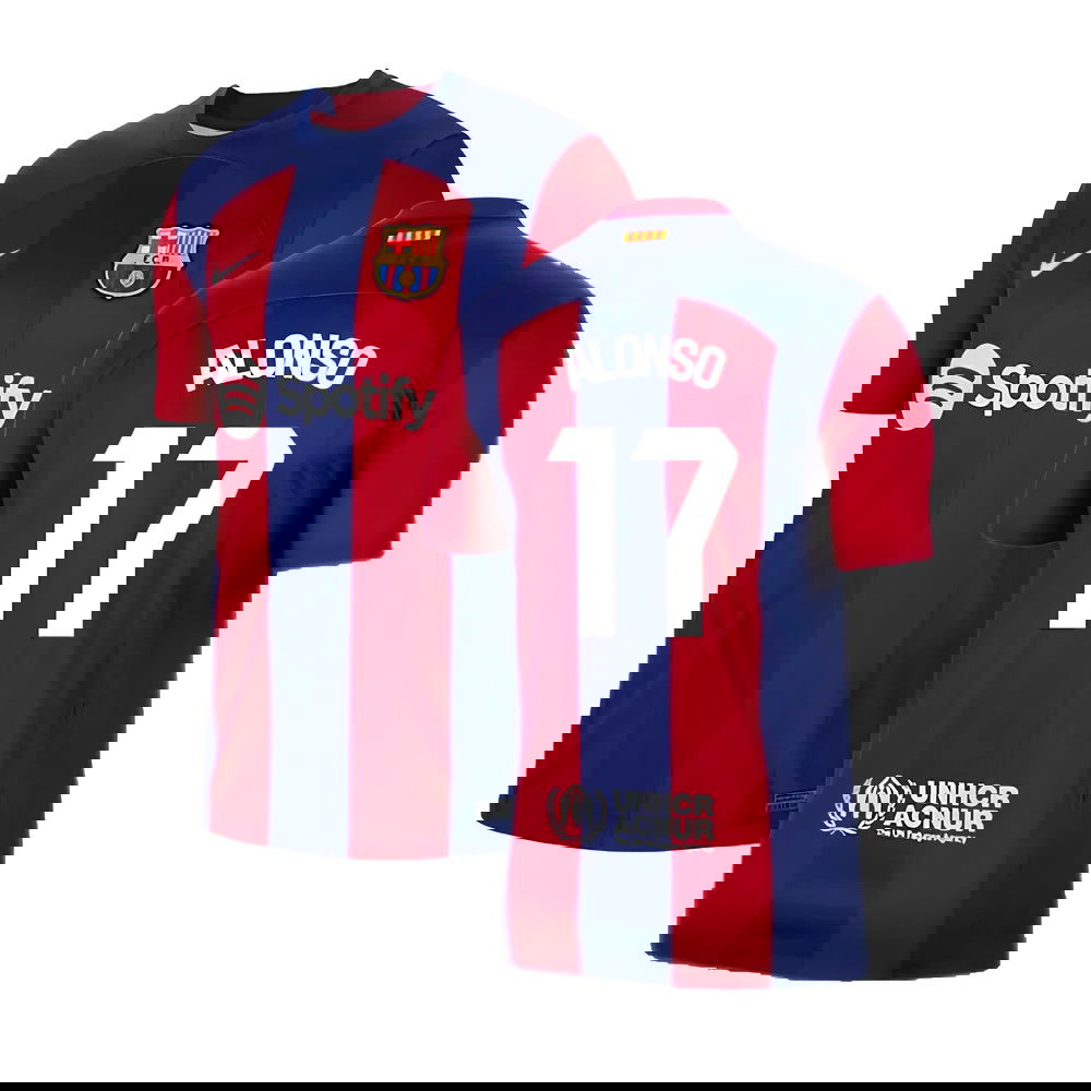 2023-2024 Barcelona Home Shirt (Alonso 17)